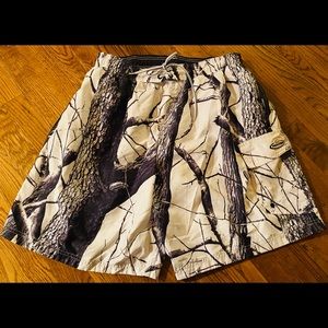 Team Realtree Black/White Hardwood Camo Swim Trunks Size Men's XL